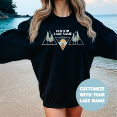 Geometric Lake Personalized Sweatshirt | Summer Apparel | Custom Apparel-1