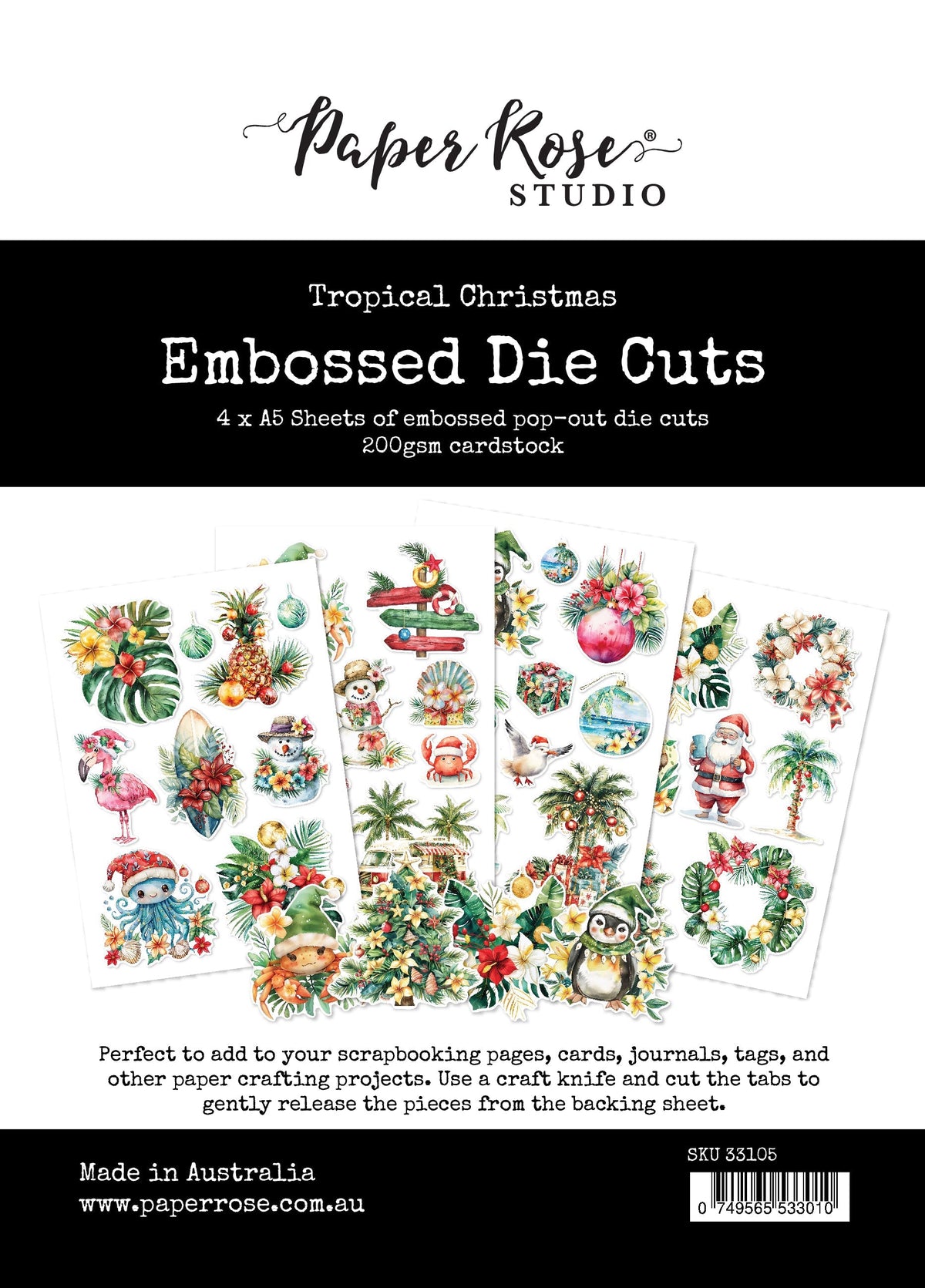 Tropical Christmas Embossed Die Cuts 33105-1
