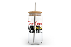 True Crime & Kill Glass Can with Bamboo Lid-1