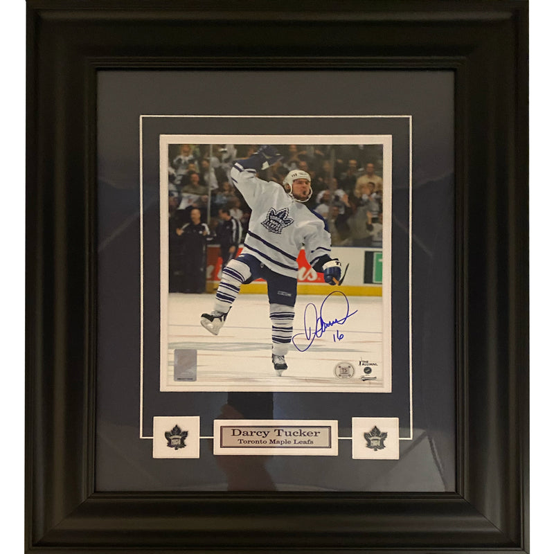 Darcy Tucker Autographed Toronto Maple Leafs Goal Celebration Framed 8x10 Photo-1