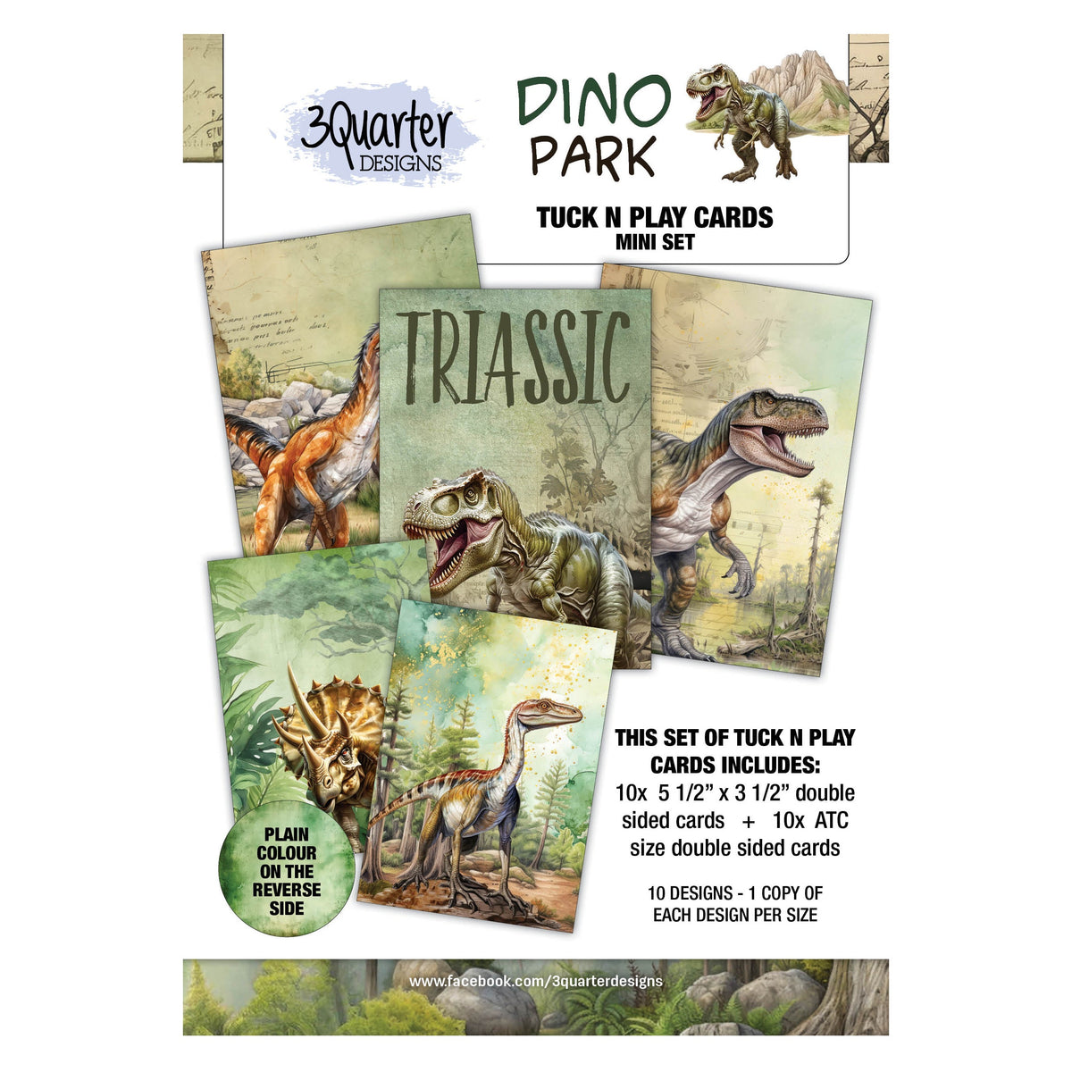 3Quarter Designs Dino Park Tuck N Play Cards Mini Set-1