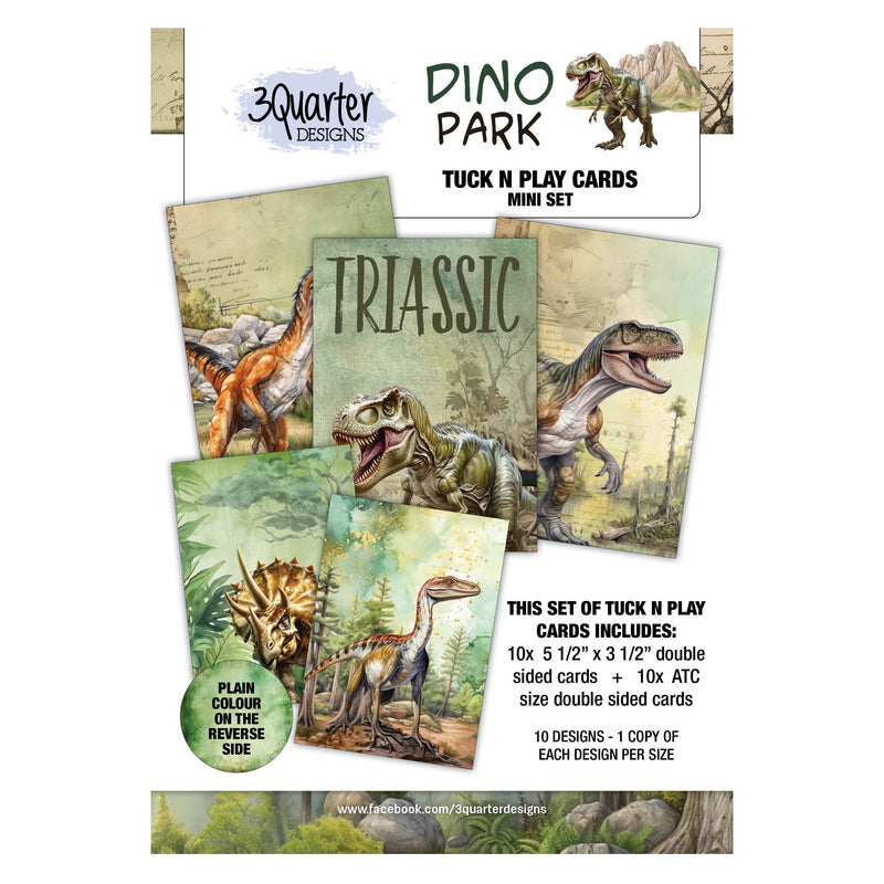 3Quarter Designs Dino Park Tuck N Play Cards Mini Set-1
