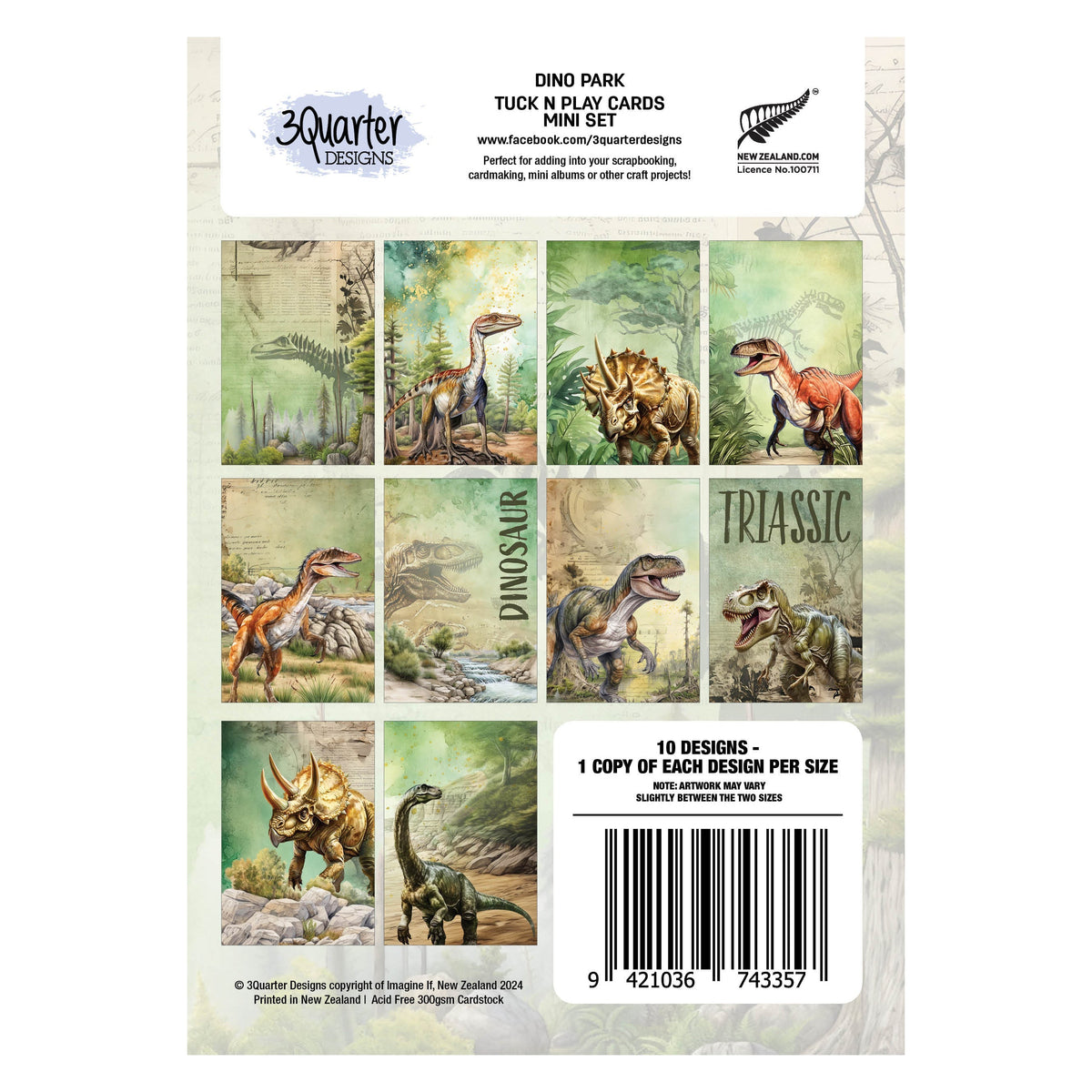 3Quarter Designs Dino Park Tuck N Play Cards Mini Set-2
