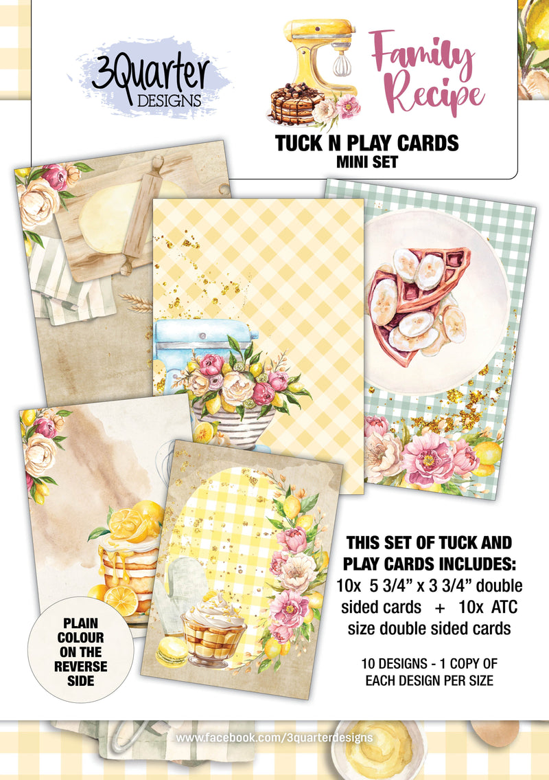 Paquete de mini tarjetas Tuck N Play Family Recipe de 3Quarter Designs-1