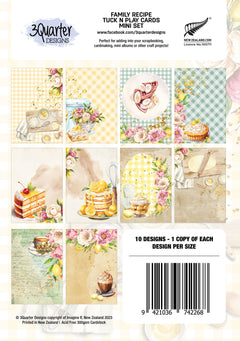 Paquete de mini tarjetas Tuck N Play Family Recipe de 3Quarter Designs-2