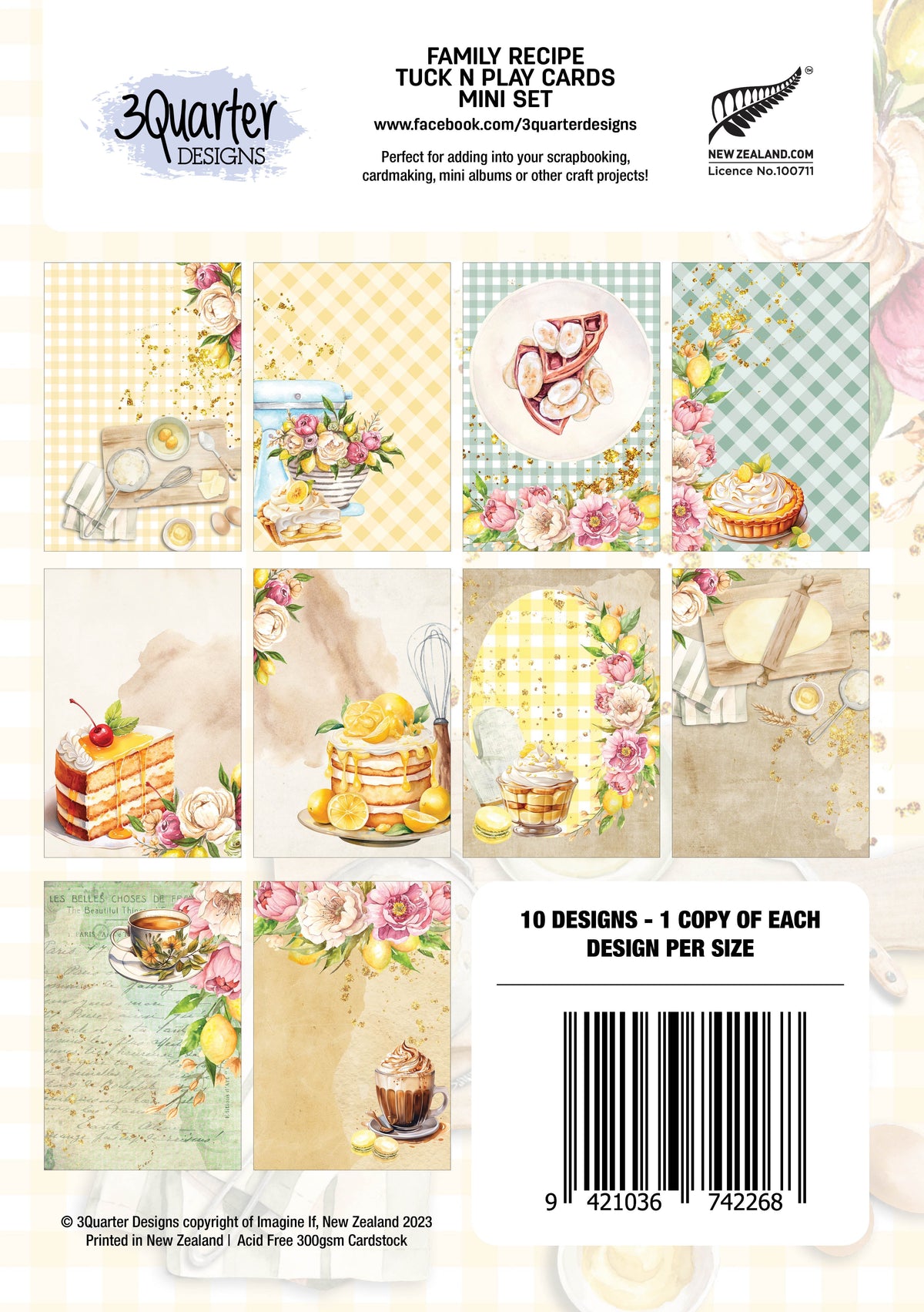 Paquete de mini tarjetas Tuck N Play Family Recipe de 3Quarter Designs-2
