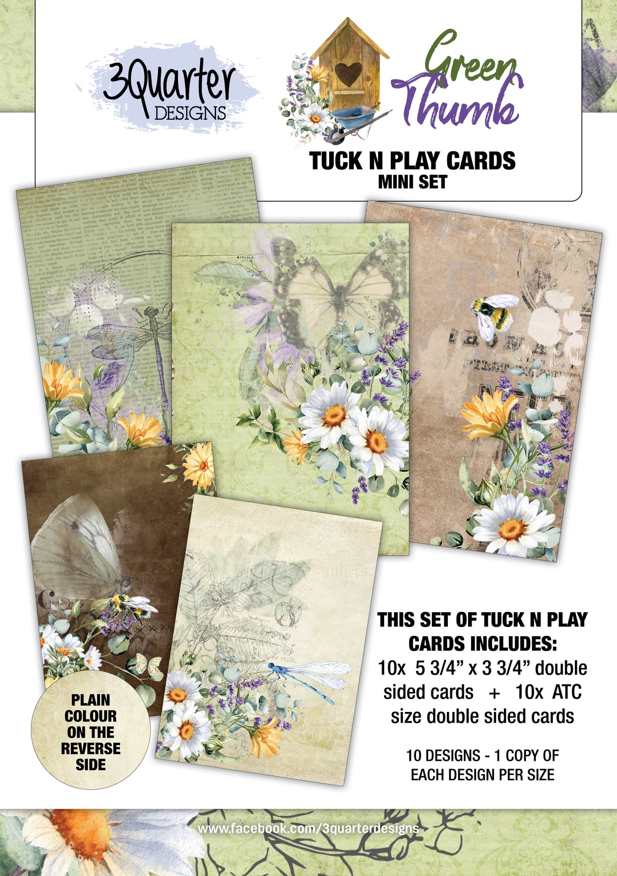 3Quarter Designs Green Thumb Tuck N Play Cards Pack Mini Set-1