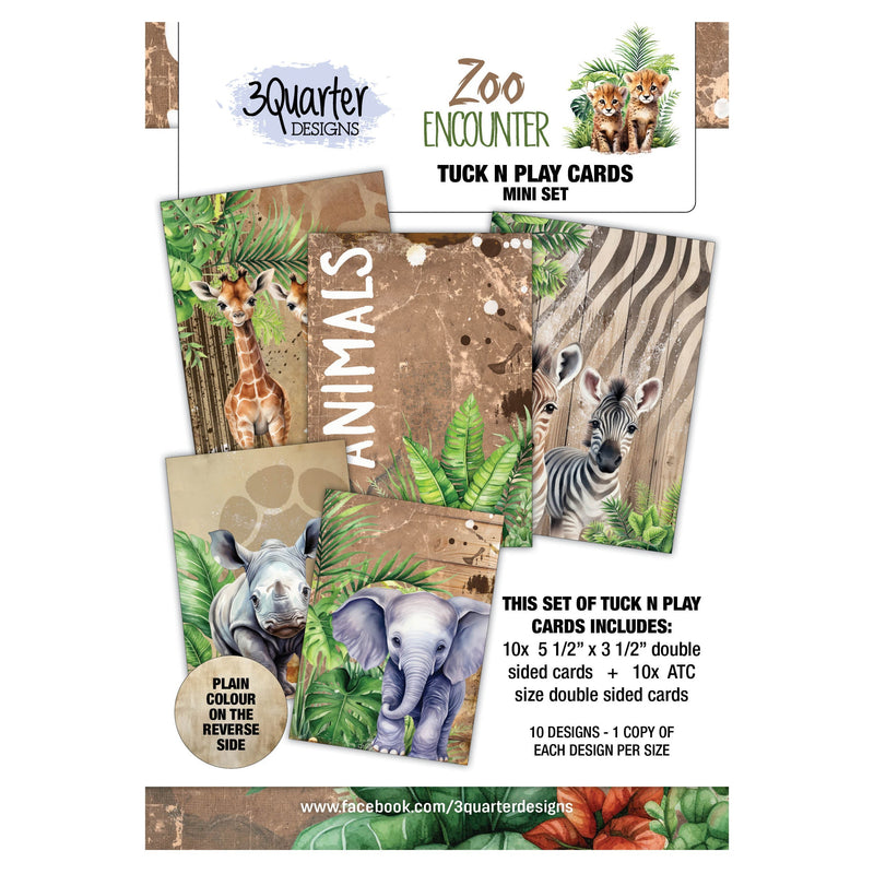 3Quarter Designs Zoo Encounter Tuck N Play Cards Mini Set-1