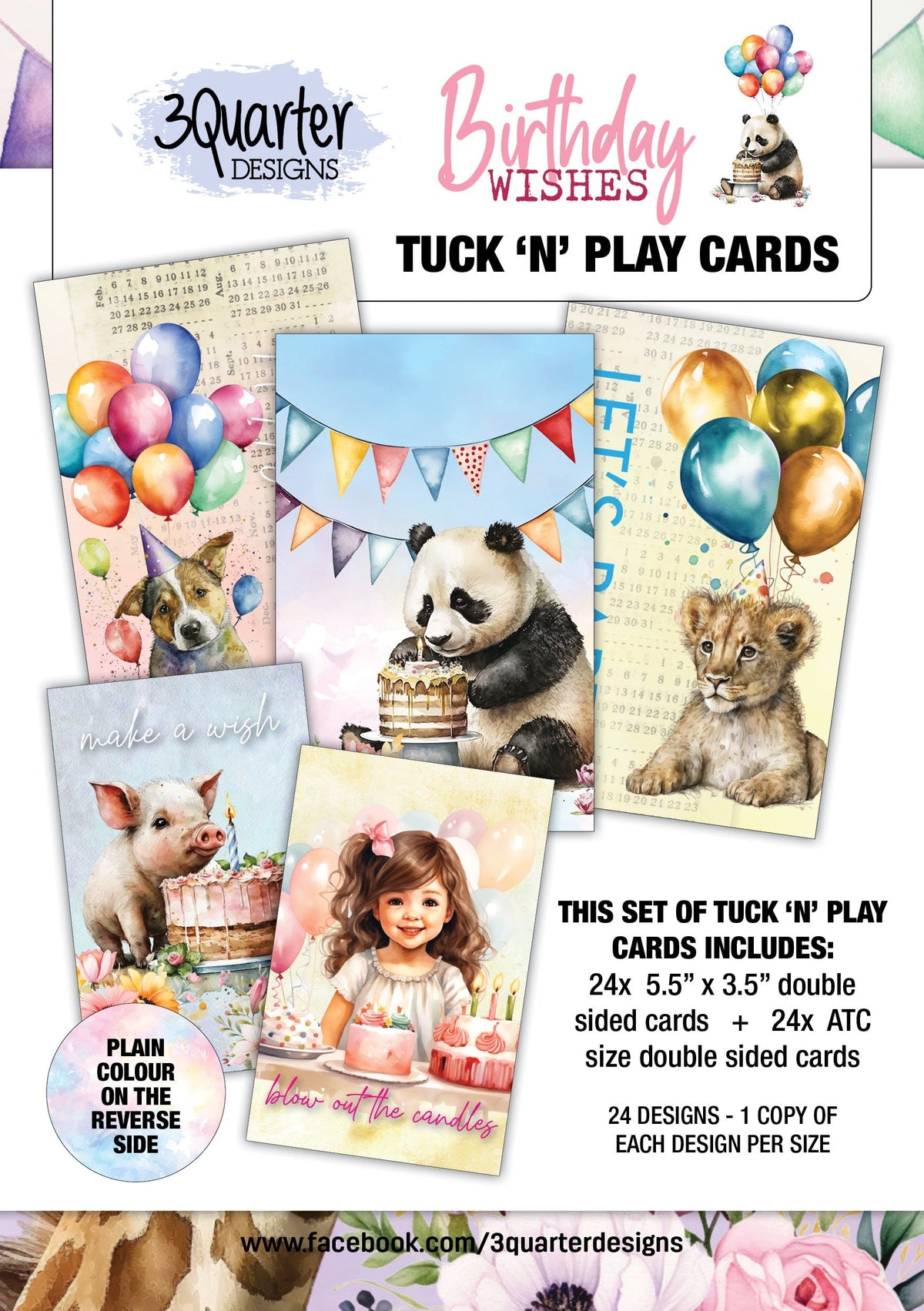 3Quarter Designs Birthday Wishes - Tuck N Play Cards-1
