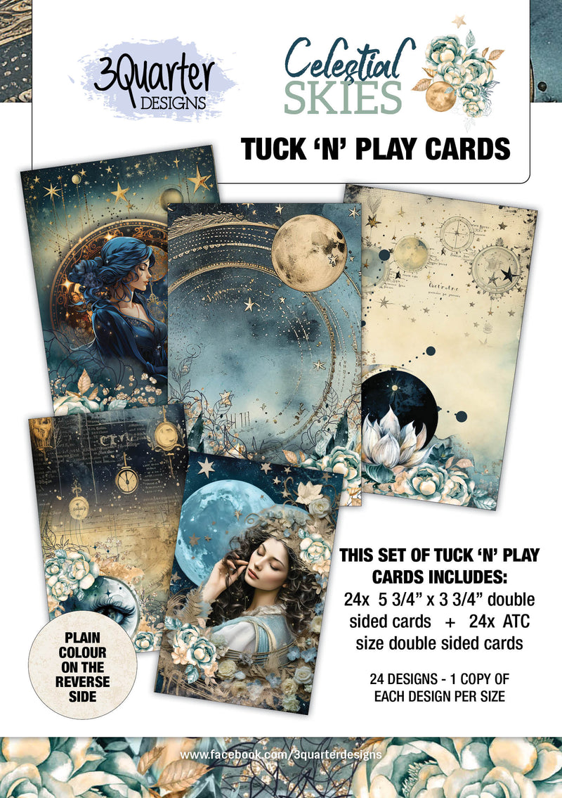 3Quarter Designs Celestial Skies - Tuck N Play Cards-1