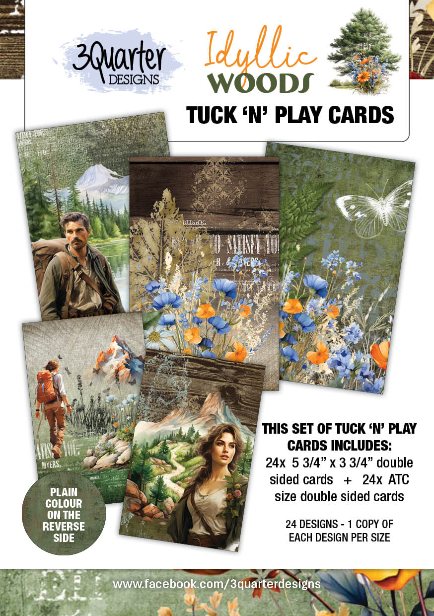 3Quarter Designs Idyllic Woods - Tarjetas Tuck N Play-1