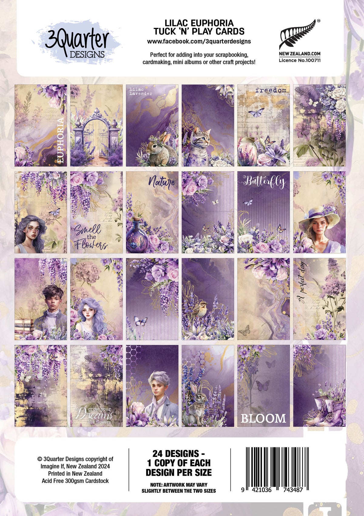 3Quarter Designs Lilac Euphoria - Tuck N Play Cards-2