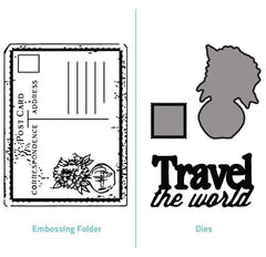 Embossing Folder  2 in 1 set - Travel the World-1