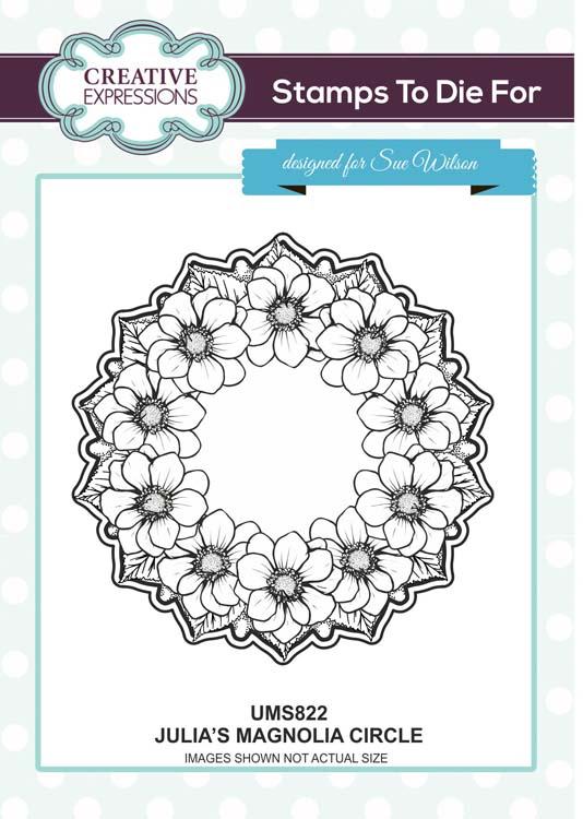 Creative Expressions Julia's Magnolia Circle Posy Pre-cut stamp-2
