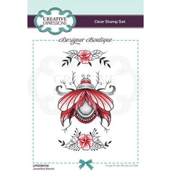 Creative Expressions Designer Boutique Collection Jewelled Beetle A6 Clear Stamp-1