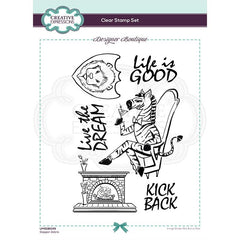 Creative Expressions Designer Boutique Collection Dapper Zebra A5 Clear Stamp-1
