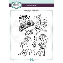 Creative Expressions Designer Boutique Collection Musical Meerkats A5 Clear Stamp-1