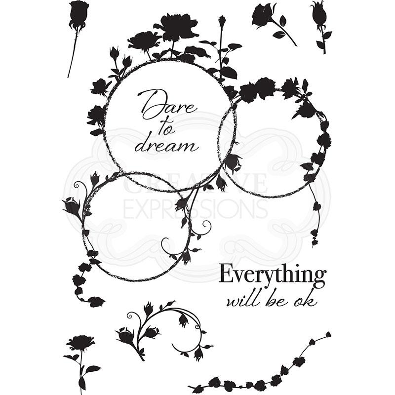 Creative Expressions Designer Boutique Collection Rose Loops A6 Clear Stamp Set-3