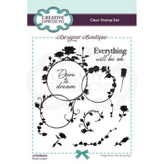 Creative Expressions Designer Boutique Collection Rose Loops A6 Clear Stamp Set-1