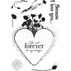 Creative Expressions Designer Boutique Collection Eternal Poppies A6 Clear Stamp Set-4