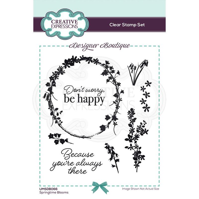 Creative Expressions Designer Boutique Collection Springtime Blooms A6 Clear Stamp Set-1