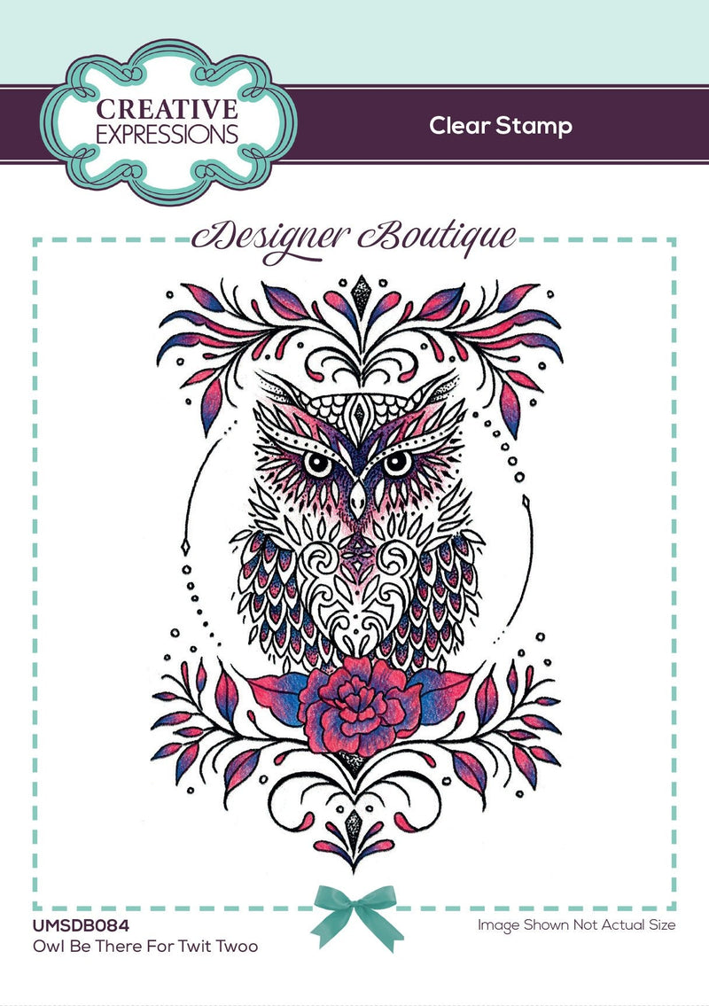 Creative Expressions Designer Boutique Collection Owl Be There For Twit Twoo A6 Clear Stamp Set-1