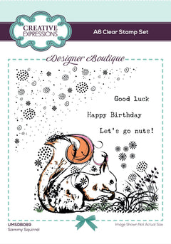 Creative Expressions Designer Boutique Woodland Walk Collection Sammy Squirrel A6 Clear Stamp Set-1