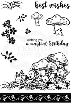 Creative Expressions Designer Boutique Woodland Walk Collection Tiptoe Amongst The Toadstools A6 Clear Stamp Set-5