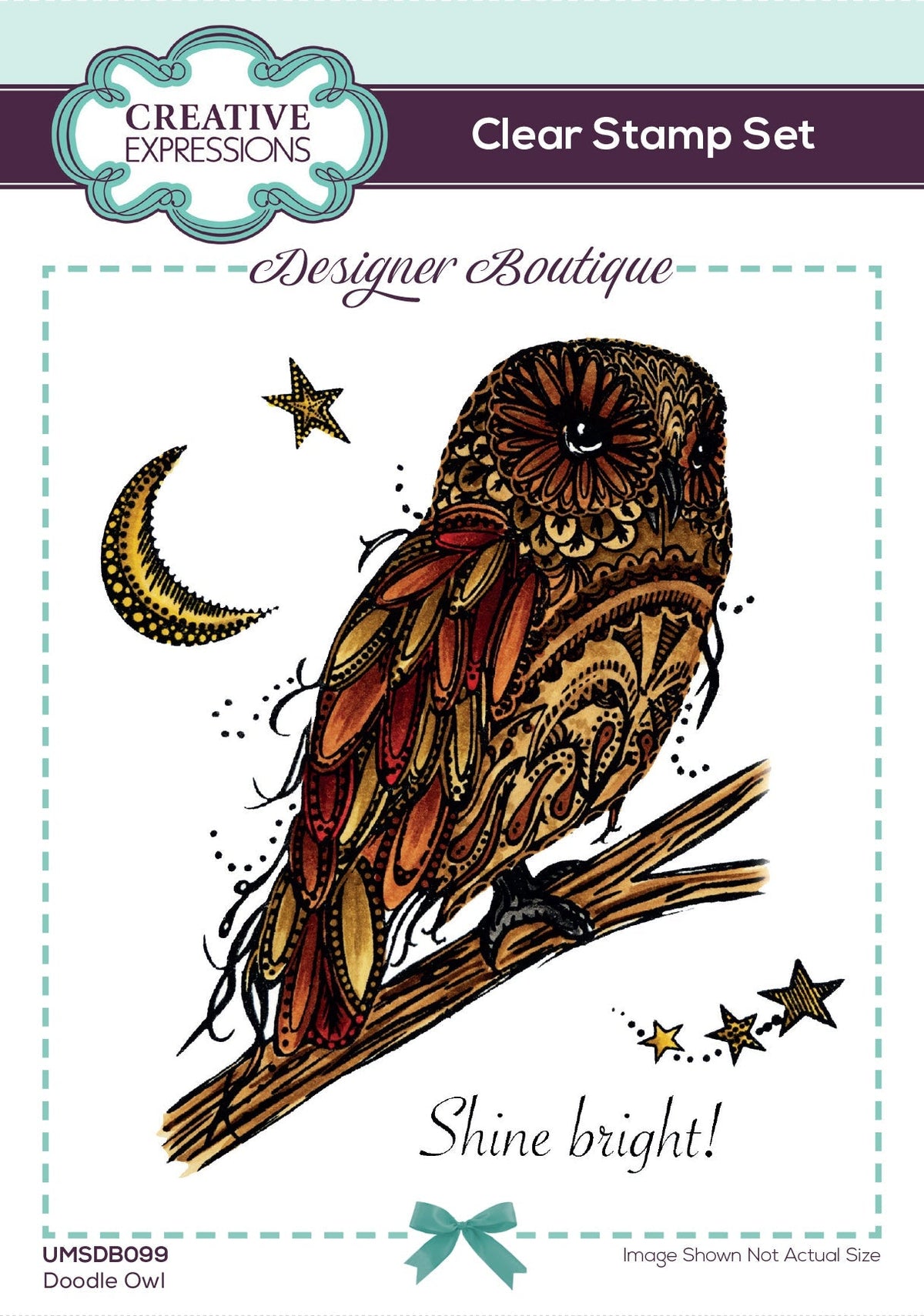 Creative Expressions Designer Boutique Doodle Owl 6 in x 4 in Clear Stamp Set-1