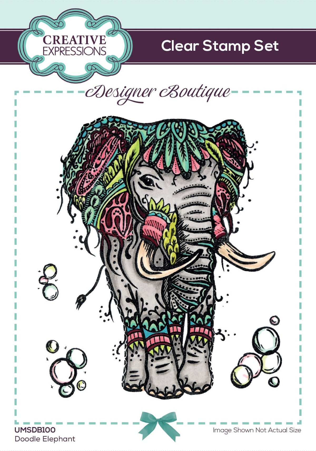 Creative Expressions Designer Boutique Doodle Elephant 6 in x 4 in Clear Stamp Set-1