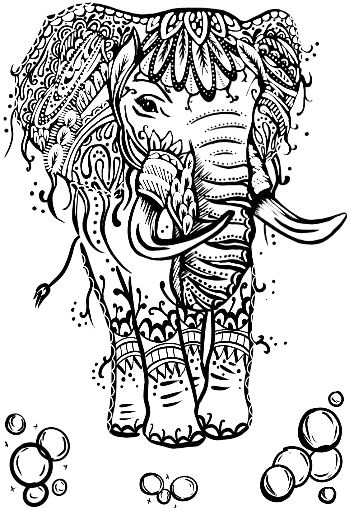 Creative Expressions Designer Boutique Doodle Elephant 6 in x 4 in Clear Stamp Set-5