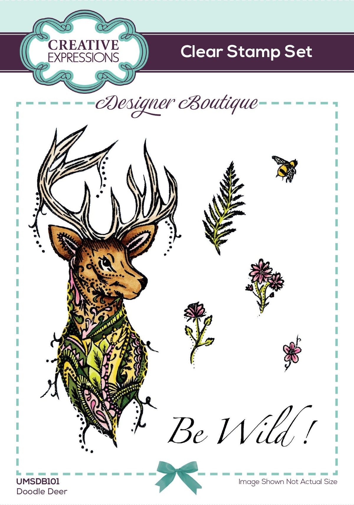Creative Expressions Designer Boutique Doodle Deer 6 in x 4 in Clear Stamp Set-1