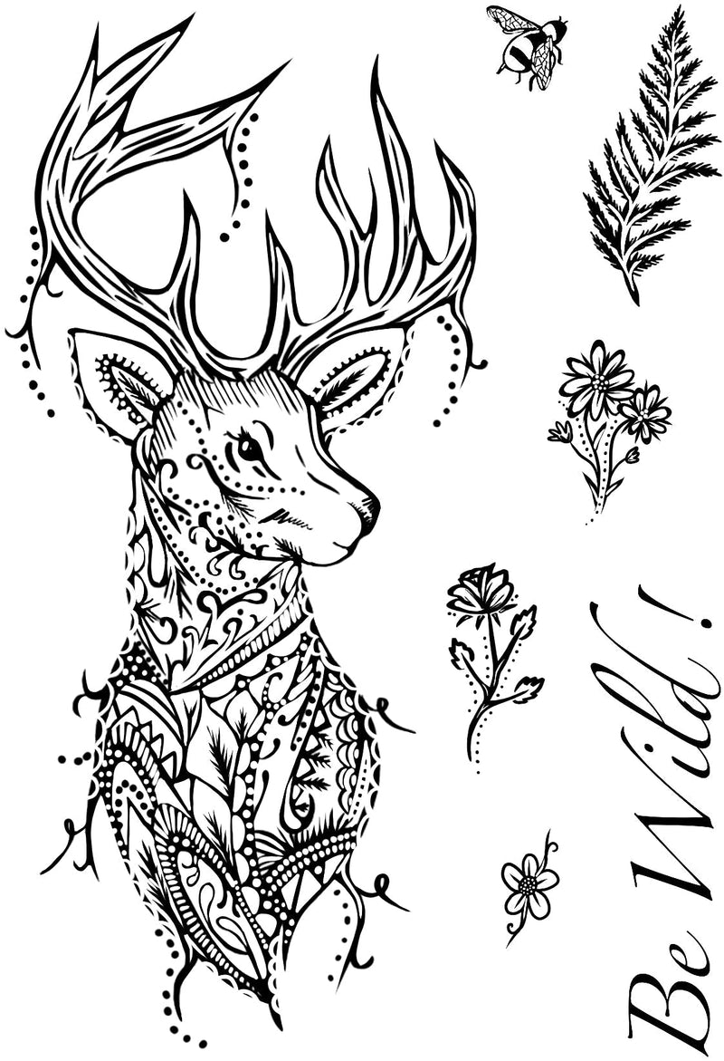 Creative Expressions Designer Boutique Doodle Deer 6 in x 4 in Clear Stamp Set-4
