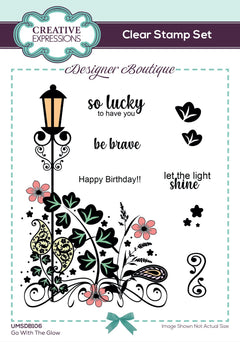 Creative Expressions Designer Boutique Go With The Glow 6 in x 4 in Clear Stamp Set-1