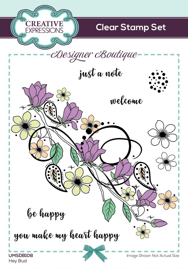 Creative Expressions Designer Boutique Hey Bud 6 in x 4 in Clear Stamp Set-1