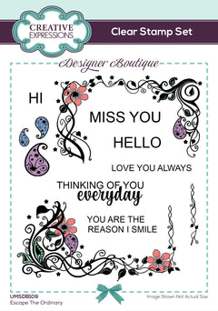 Creative Expressions Designer Boutique Escape The Ordinary 6 in x 4 in Clear Stamp Set-1