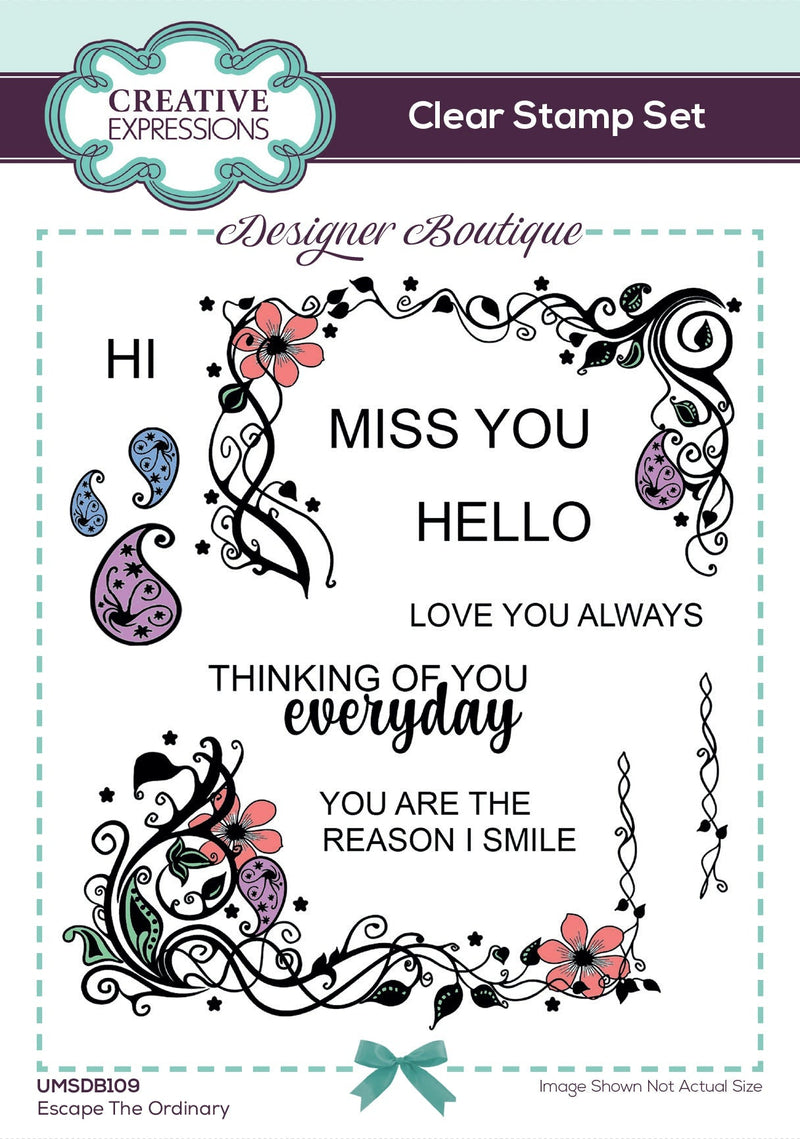 Creative Expressions Designer Boutique Escape The Ordinary 6 in x 4 in Clear Stamp Set-1