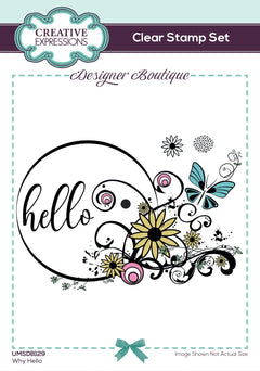 Creative Expressions Designer Boutique Why Hello  6 in x 4 in Clear Stamp Set-1