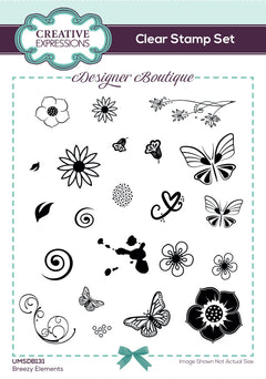 Creative Expressions Designer Boutique Breezy Elements 6 in x 4 in Clear Stamp Set-1