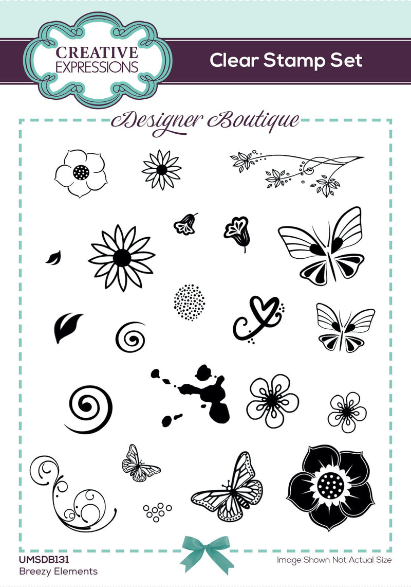 Creative Expressions Designer Boutique Breezy Elements 6 in x 4 in Clear Stamp Set-1