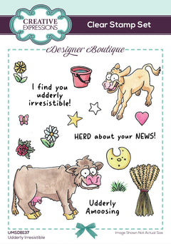 Creative Expressions Udderly IrresistIble 6 in x 4 in Clear Stamp Set-1