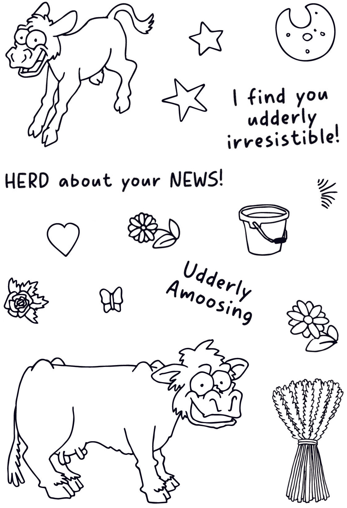 Creative Expressions Udderly IrresistIble 6 in x 4 in Clear Stamp Set-7