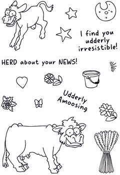 Creative Expressions Udderly IrresistIble 6 in x 4 in Clear Stamp Set-7