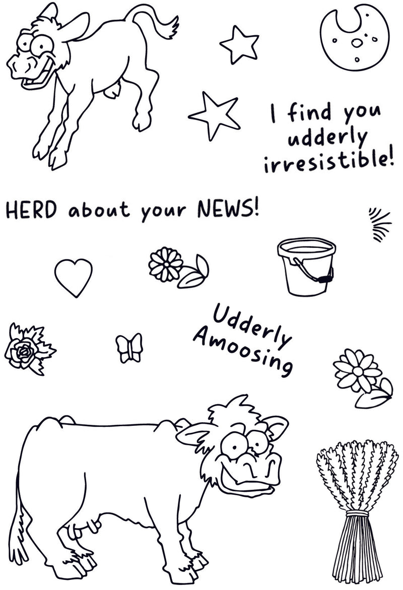 Creative Expressions Udderly IrresistIble 6 in x 4 in Clear Stamp Set-7