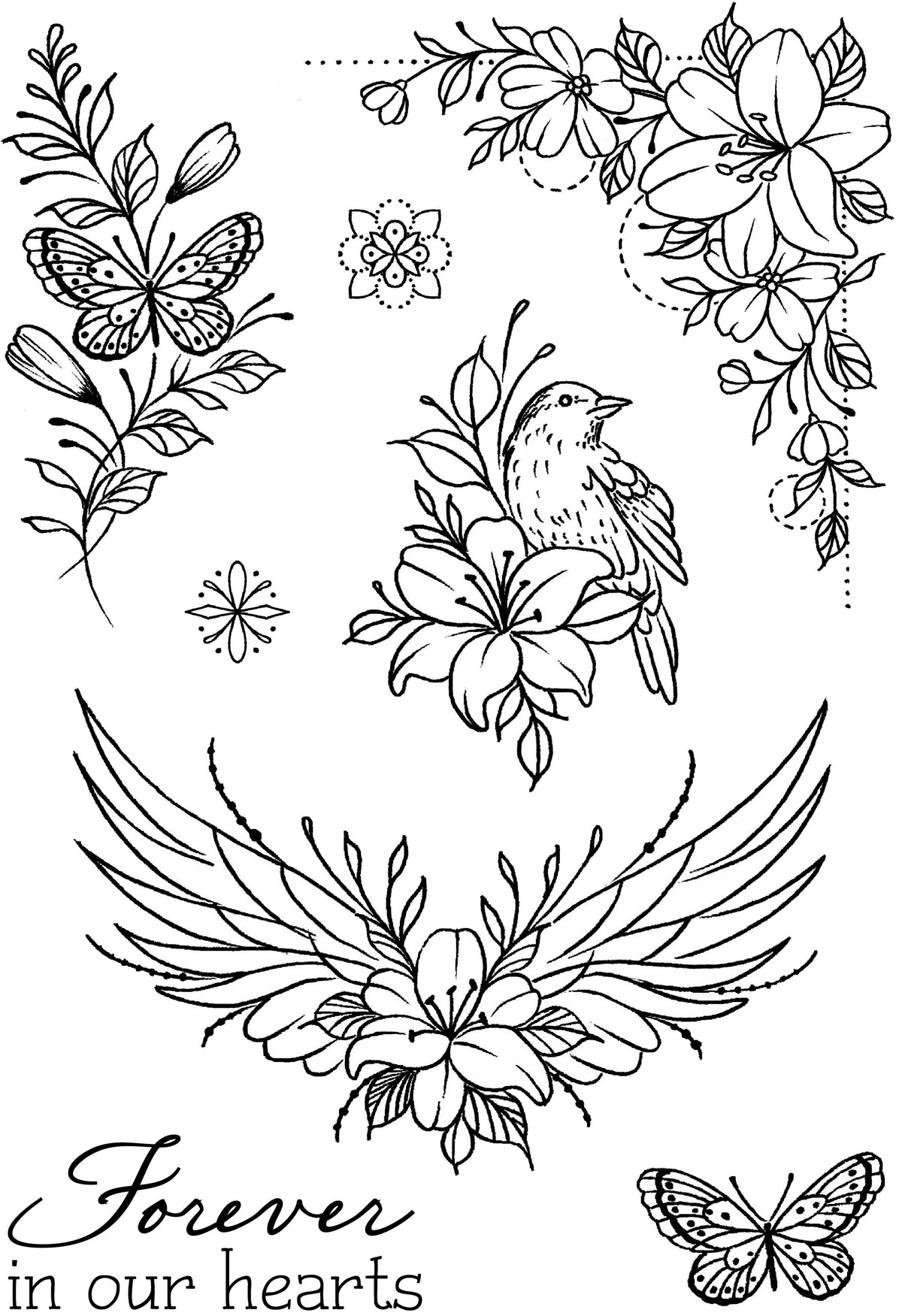 Creative Expressions Designer Boutique Tranquil Garden 6 in x 4 in Stamp Set-6