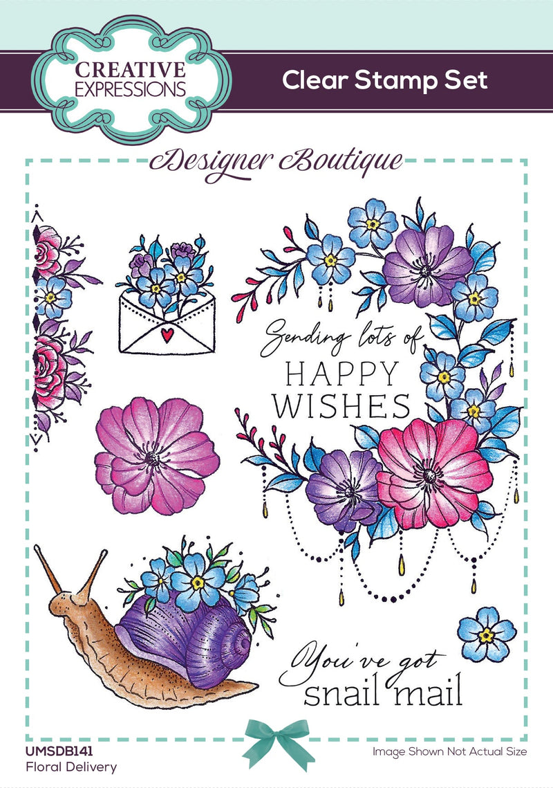 Creative Expressions Designer Boutique Floral Delivery 6 in x 4 in Stamp Set-1