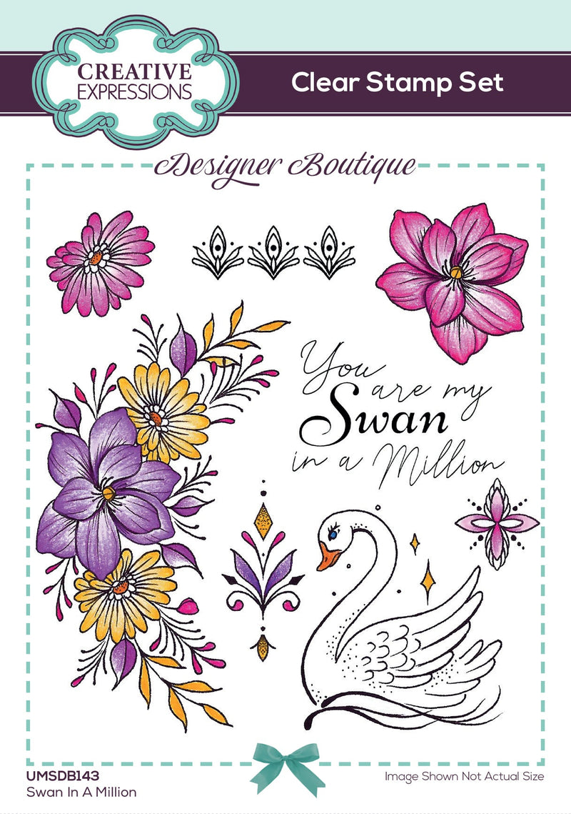 Creative Expressions Designer Boutique Swan In A Million 6 in x 4 in Stamp Set-1