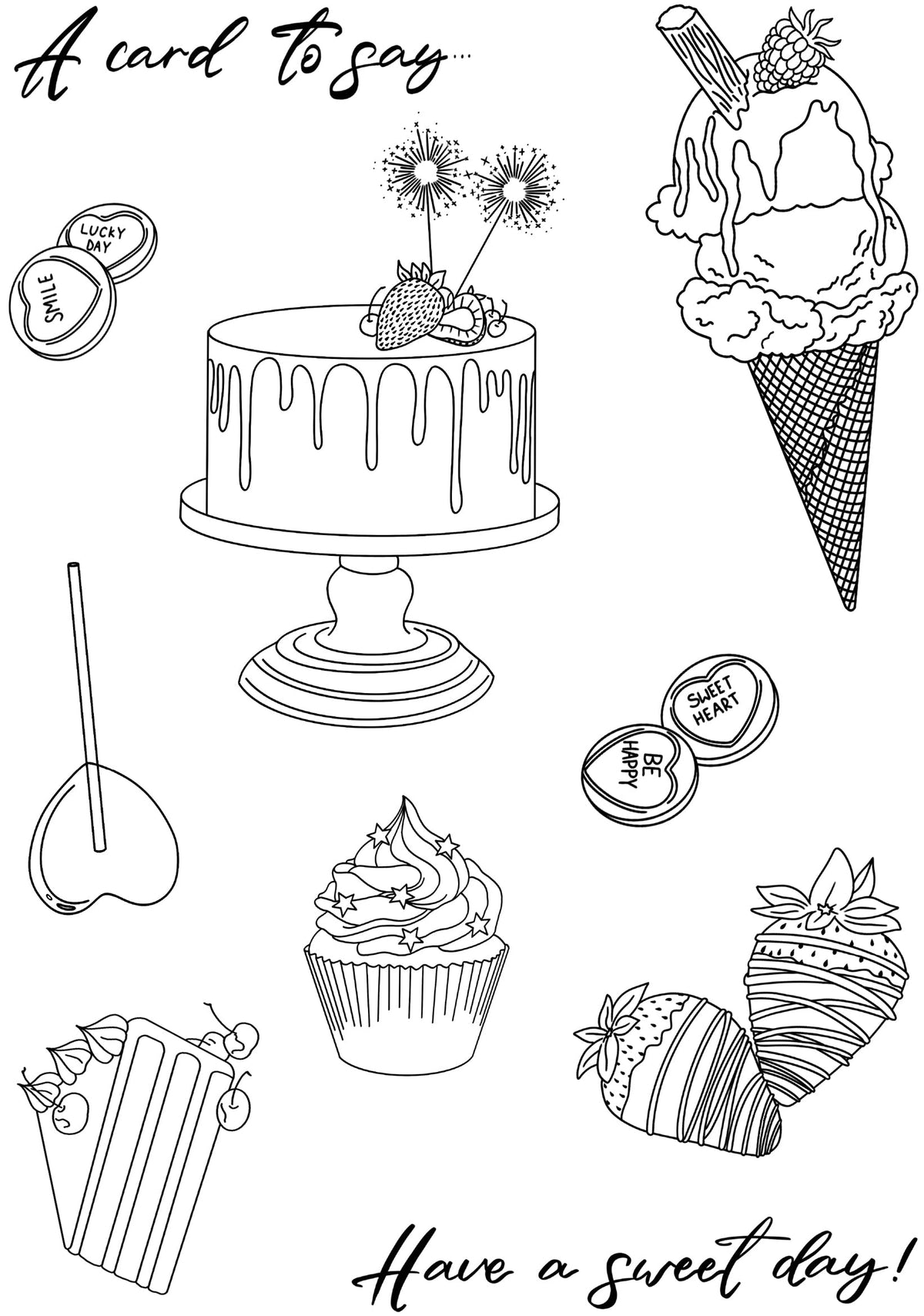 Creative Expressions Designer Boutique Sweet Day 6 in x 8 in Stamp Set-2