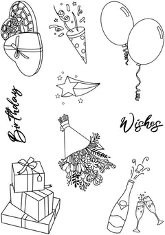Creative Expressions Designer Boutique Birthday Wishes 6 in x 8 in Stamp Set-2