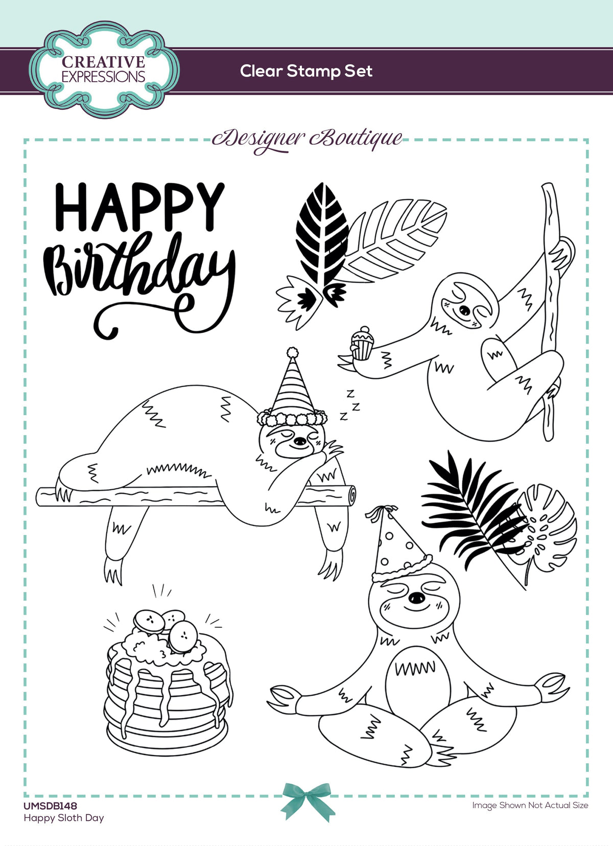 Creative Expressions Designer Boutique Happy Sloth Day 6 in x 8 in Stamp Set-1